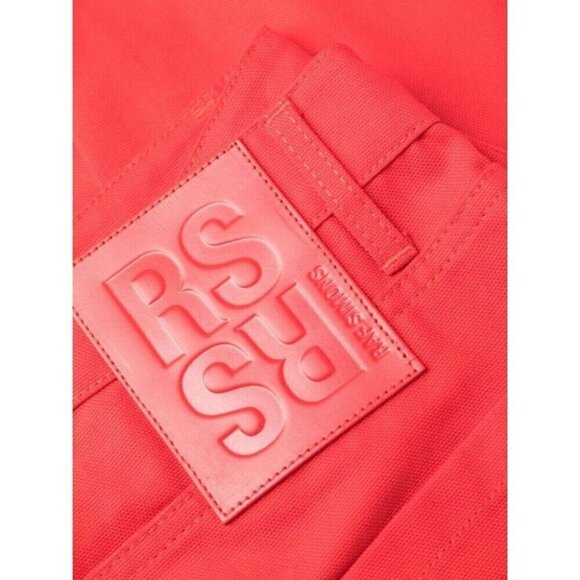 Raf Simons Logo Plaque Straight-leg Denim Trousers M Red New - Picture 15 of 16